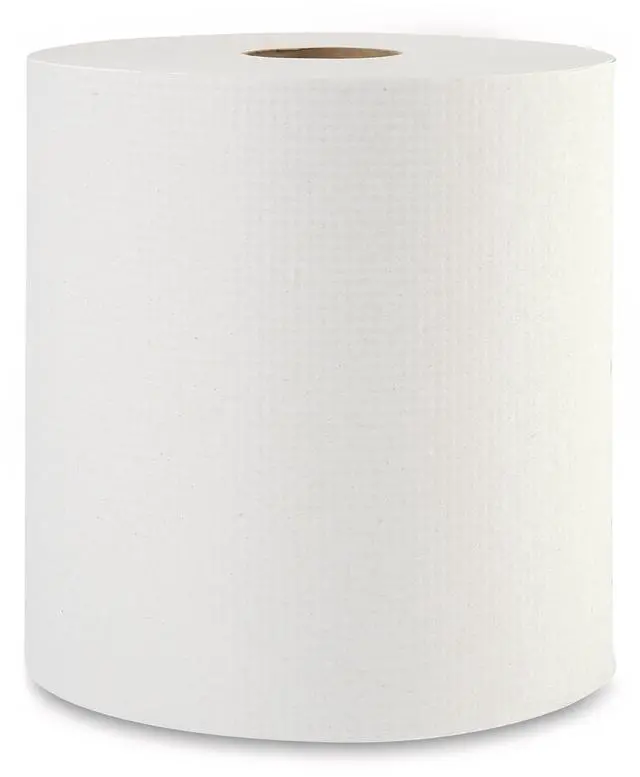 Alt view image 2 of 7 - Hardwound Paper Towel Rolls, 8" x 800ft Rolls, 6 Rolls Per Carton, White Commercial Bathroom Towels, Strong, Durable, Absorbent