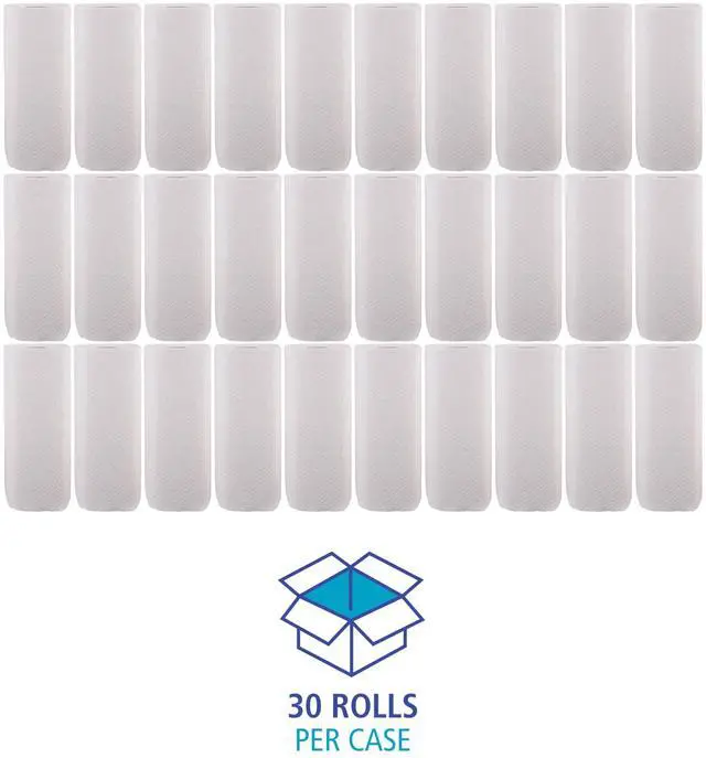 Alt view image 2 of 7 - Kitchen Paper Towels, Recycled, 30-Pack, 2-Ply, 11" x 9", White, 85 Perforated Sheets Per Roll, Standard Rolls