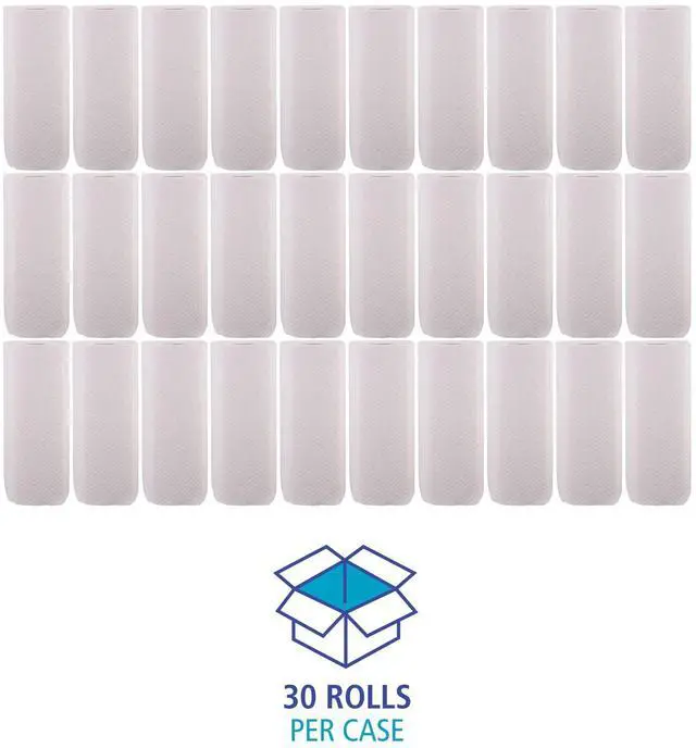 Alt view image 6 of 7 - Kitchen Paper Towels, Recycled, 30-Pack, 2-Ply, 11" x 9", White, 85 Perforated Sheets Per Roll, Standard Rolls