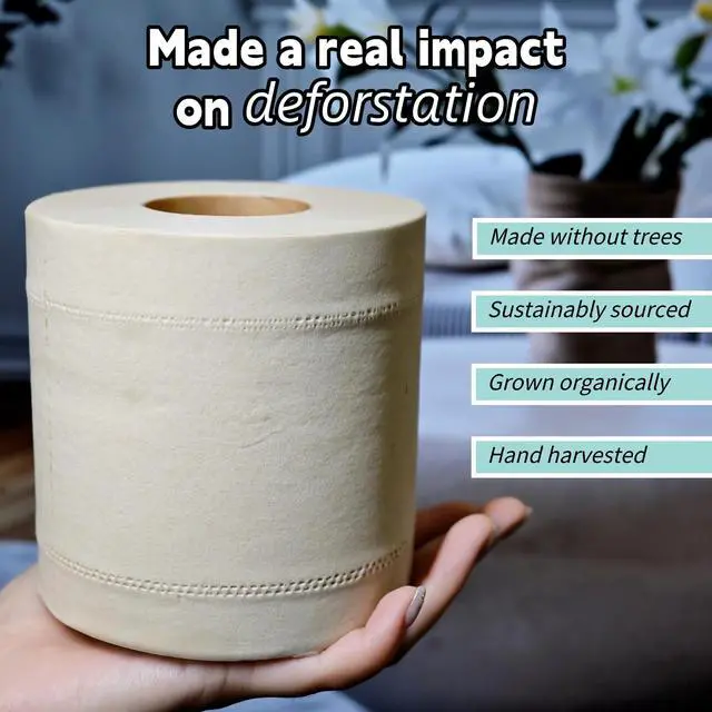 Alt view image 4 of 7 - 4-Ply Bamboo Toilet Paper 12 Rolls Macaron, Sensitive Skin