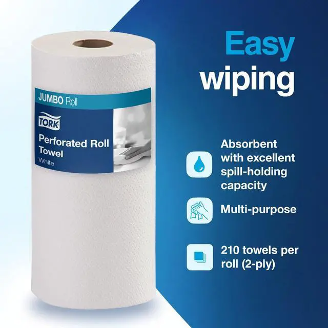 Alt view image 3 of 7 - Universal Perforated Towel Roll, Two-Ply, 11 x 9, White, 210/Roll