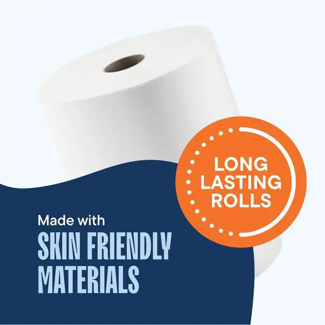 Alt view image 5 of 6 - Industrial Paper Towels 10 x 800 White Roll Towels High Capacity Premium Quality (TAD Fabric Cloth Like Texture) Fits Touchless Automatic Commercial Towel Dispenser (Packed 6 Rolls)