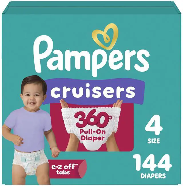 Main image of Diapers - Cruisers 360 - Size 4, 144 Count, Babyproof up to 100% Leakproof Pull-On Diaper