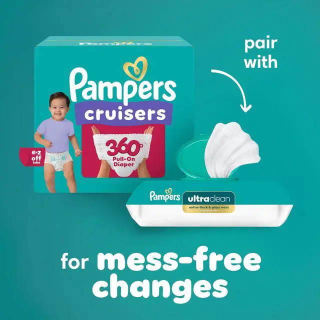 Alt view image 3 of 7 - Diapers - Cruisers 360 - Size 5, 128 Count, Babyproof up to 100% Leakproof Pull-On Diaper