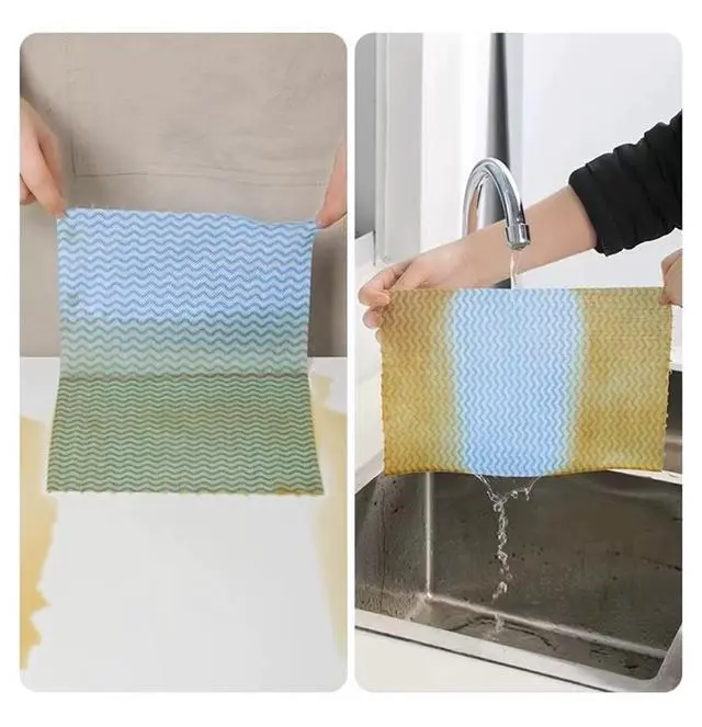 Alt view image 7 of 7 - Sheet Disposable Cleaning Cloths Disposable Dish Cloths Paper Towels Reusable Household Cleaning Towel 2 Rolls
