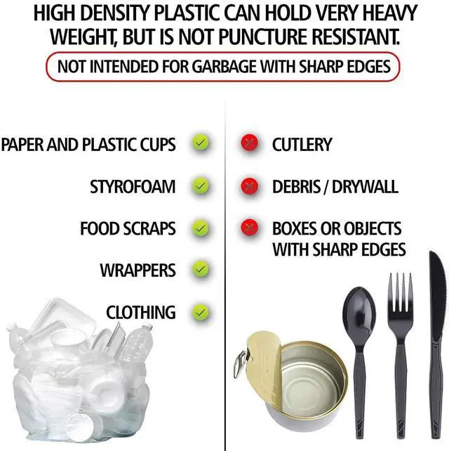 Alt view image 5 of 7 - 10 Gallon Trash Bags - (COMMERCIAL 1000 PACK) - Source Reduction Series Value High Density 6 MICRON gauge - Intended for Home, Office, Bathroom, Paper, Styrofoam