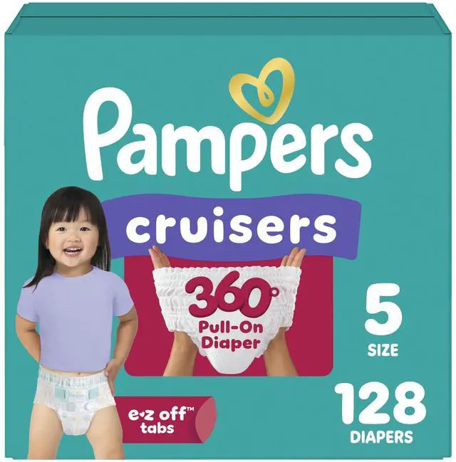 Main image of Diapers - Cruisers 360 - Size 5, 128 Count, Babyproof up to 100% Leakproof Pull-On Diaper