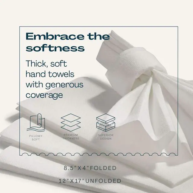 Alt view image 3 of 7 - 100-Pack Disposable Guest Towel Paper Napkin - 12" x 17" Disposable Cloth-Like Guest Towels - Soft And Absorbent Tissue Paper For Bathroom, Kitchen Or Event