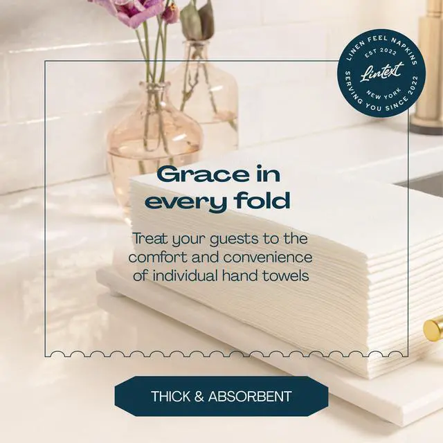 Alt view image 6 of 7 - 100-Pack Disposable Guest Towel Paper Napkin - 12" x 17" Disposable Cloth-Like Guest Towels - Soft And Absorbent Tissue Paper For Bathroom, Kitchen Or Event