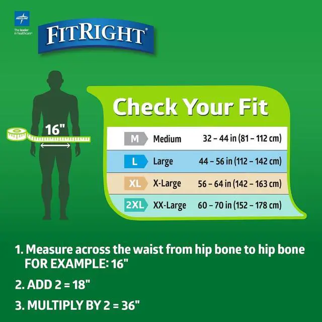 Alt view image 3 of 5 - Adult Diapers, Extra+ Heavy Absorbency, L (Waist Size 44in-56in), 80 Count, OptiFit Incontinence Briefs for Men and Women, Disposable, Moisture-Wicking, Leak Protection.