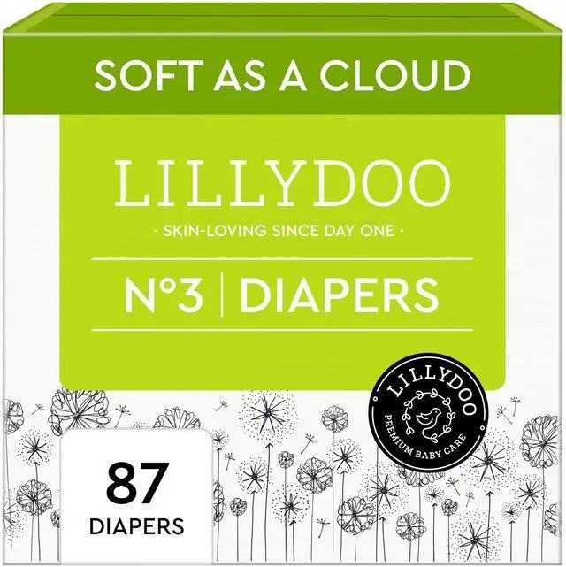 Main image of Disposable Baby Diapers, Size 3 (13+ lbs), 87 Count, Absorbent Leak Protection, Ultra Soft, Sensitive Skin, Hypoallergenic, Fragrance-Free, Dermatologist Tested