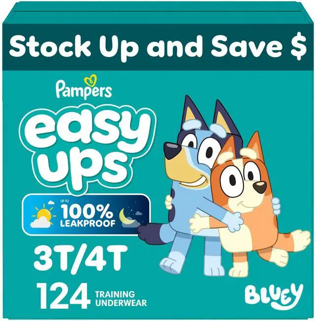 Main image of Training Pants - Easy Ups Boys & Girls Bluey - Size 3T-4T, 124 Count, Children's Potty Underwear (Packaging May Vary)