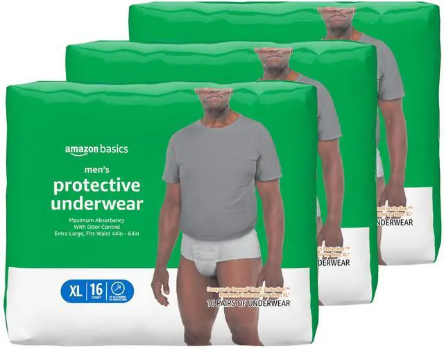 Main image of Maximum Absorbency Incontinence Underwear for Men with Leak Protection, Moisture Control, Bladder Leak, X-Large, 48 Count (3 Packs of 16)