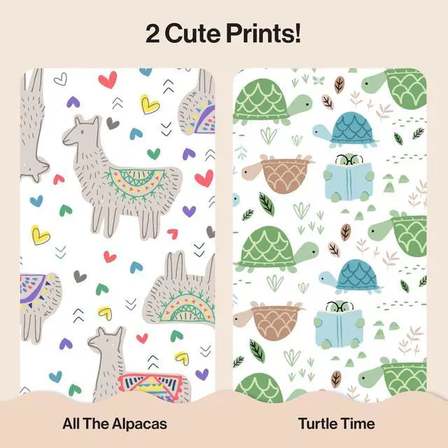 Alt view image 4 of 7 - Comfort Dry Disposable Daytime Diapers for Sensitive Skin, Hypoallergenic, All the Alpacas + Turtle Time, Club Box Size 1 (8-14 lbs) 78 Count