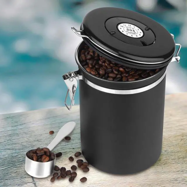 Alt view image 7 of 7 - 22oz Stainless Steel Airtight Coffee Canister with Date Tracker