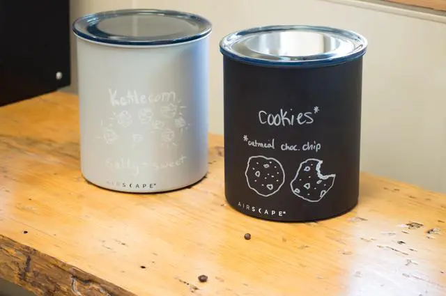 Alt view image 5 of 6 - Planetary Design Kilo Coffee Storage Canister - US Patented Inner Plunger Lid Removes Excess Oxygen - DON'T buy airtight, BUY AIR-LESS - Holds 2.2 lbs Coffee Beans - (Matte Black)
