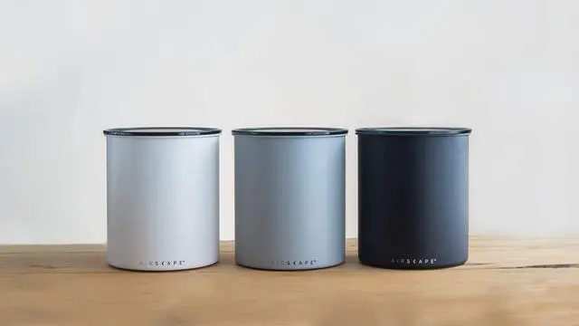 Alt view image 6 of 6 - Planetary Design Kilo Coffee Storage Canister - US Patented Inner Plunger Lid Removes Excess Oxygen - DON'T buy airtight, BUY AIR-LESS - Holds 2.2 lbs Coffee Beans - (Matte Black)
