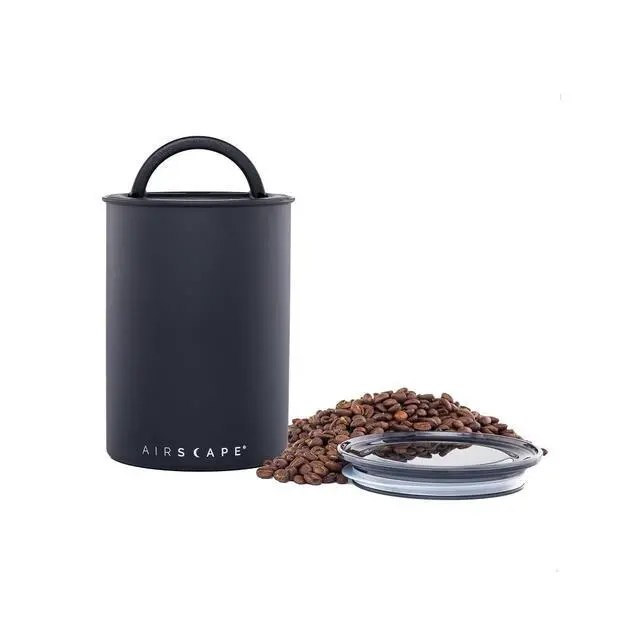 Alt view image 5 of 7 - AirScape Planetary Design Stainless Steel Coffee Canister | Food Storage Container | US Patented Inner Plunger Lid REMOVES Excess Oxygen | Don't Buy airtight, Buy AIR-Less | (Medium, Matte Black)