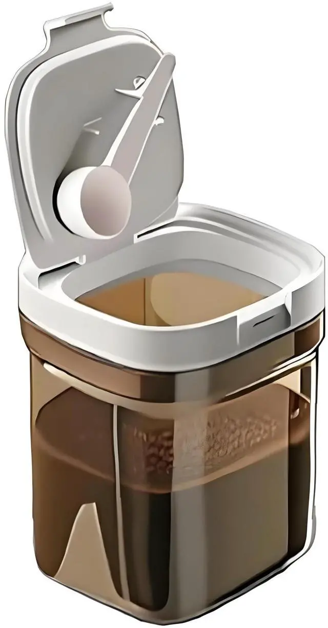 Main image of Airtight Coffee Canister, 15oz Coffee Storage Container with Scoop, Kitchen Food Storage Jar for Grounds Coffee, Beans, Tea, Sugar, Flour, Cereal, 1300ml