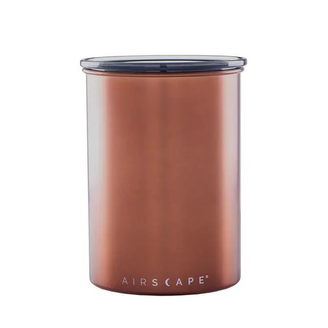 Alt view image 4 of 7 - Airscape Stainless Steel Coffee Canister | Food Storage Container | US Patented Inner Plunger Lid REMOVES Excess Oxygen | Don't Buy airtight, Buy AIR-Less | (Medium, Brushed Copper)