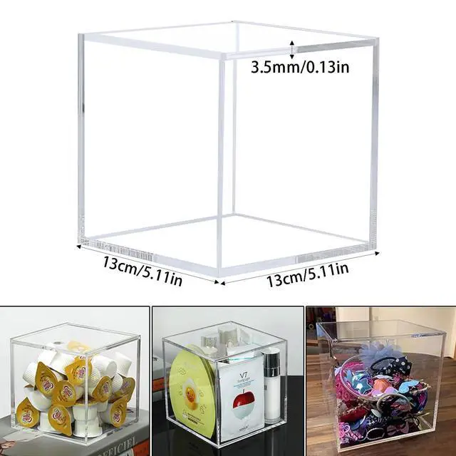 Alt view image 2 of 7 - Coffee Pod Holder with Lid, 5 x 5 inch Acrylic Storage Box for Nespresso VertuoLine Capsule K Cup Kcup Holder Coffee Pod Tea Bag Candy Storage Organizer Container