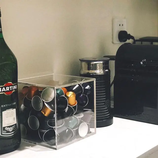 Alt view image 5 of 7 - Coffee Pod Holder with Lid, 5 x 5 inch Acrylic Storage Box for Nespresso VertuoLine Capsule K Cup Kcup Holder Coffee Pod Tea Bag Candy Storage Organizer Container