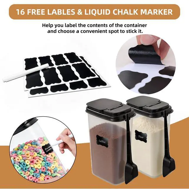 Alt view image 4 of 7 - 3-Pack Coffee Storage Containers with Scoop Fit 12 oz Bags, Bag-in Design for Whole Beans & Ground Coffee Translucent Stackable Canisters for Coffee, Tea, Sugar, Flour, Cereal 51 oz