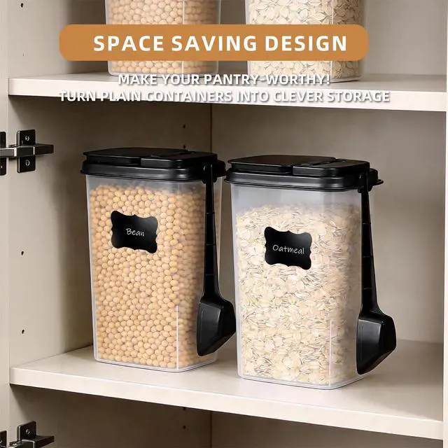 Alt view image 7 of 7 - 3-Pack Coffee Storage Containers with Scoop Fit 12 oz Bags, Bag-in Design for Whole Beans & Ground Coffee Translucent Stackable Canisters for Coffee, Tea, Sugar, Flour, Cereal 51 oz