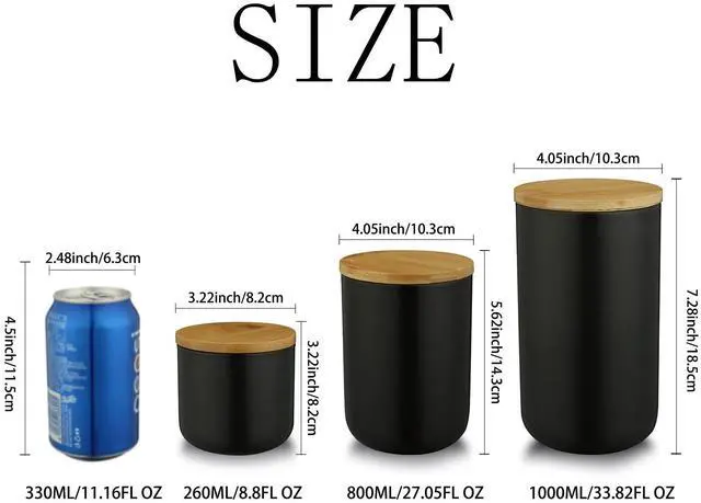 Alt view image 2 of 7 - Food Storage Jar Ceramic Canisters With Airtight Seal Lid S 8.7oz