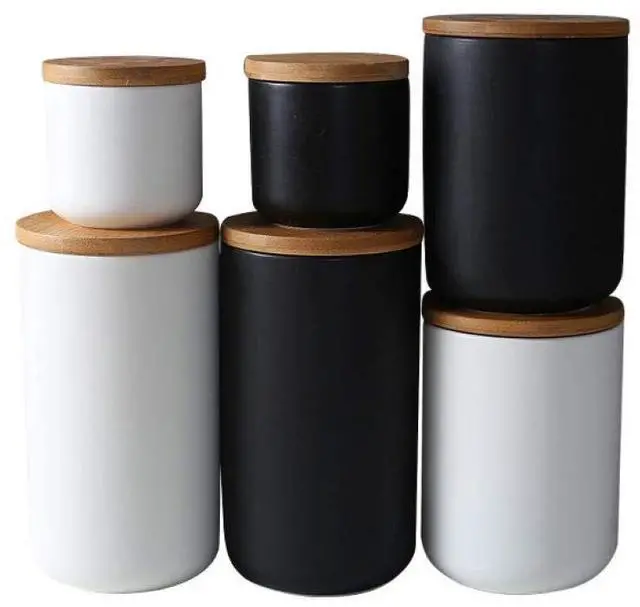 Alt view image 7 of 7 - Food Storage Jar Ceramic Canisters With Airtight Seal Lid S 8.7oz
