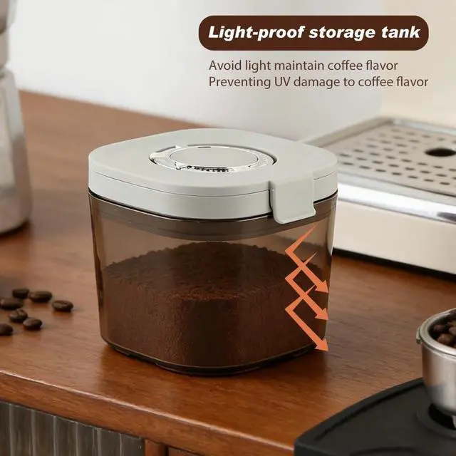 Alt view image 6 of 7 - Airtight Coffee Canister, Coffee and Dry Food Storage Container with Scoop, Stackable Kitchen Food Storage Jar for Flour, Sugar and Tea(800 ml)