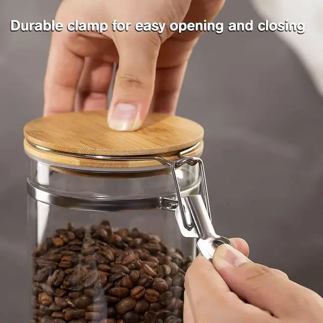 Alt view image 5 of 7 - Coffee Container with Shelf: 2P 45OZ Glass Airtight Coffee Holder