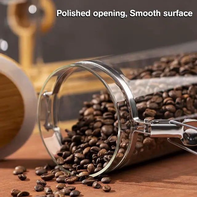 Alt view image 6 of 7 - Coffee Container with Shelf: 2P 45OZ Glass Airtight Coffee Holder