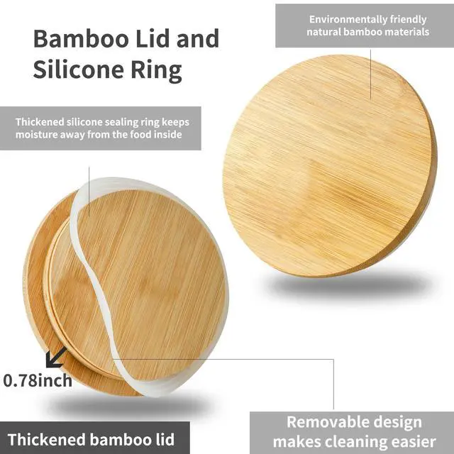 Alt view image 3 of 7 - Green Food Storage Jar Strong Ceramic Storage Canisters with Airtight Seal Bamboo Lid Modern Design Seal Damp-Proof Kitchen Jar for Coffee, Tea,coffee
