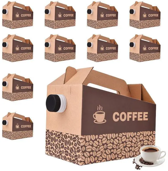 Main image of 10 Pack 96 oz Disposable Coffee Dispensers, Coffee Box with Handle, easy to carry,suitable for storing hot and cold drinks, coffee boxes for catering, suitable for catering services, offices.