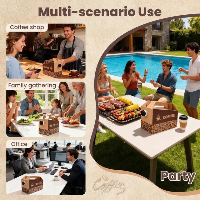 Alt view image 7 of 7 - 10 Pack 96 oz Disposable Coffee Dispensers, Coffee Box with Handle, easy to carry,suitable for storing hot and cold drinks, coffee boxes for catering, suitable for catering services, offices.
