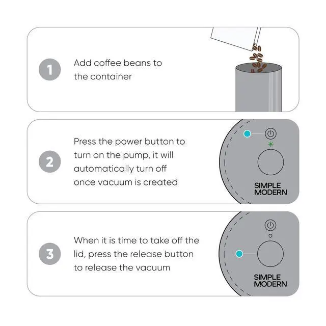 Alt view image 3 of 7 - Delta Coffee Canister | Airtight Vacuum Seal with Auto-Reseal Technology | Ceramic Lined Stainless Steel Container for Coffee Grounds, Beans, Tea | 1.1L, Midnight Black