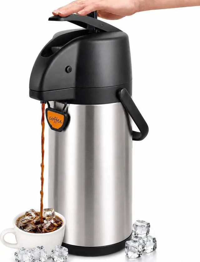 Main image of Airpot Coffee Dispenser Thermal with Pump,3L/102 Oz Insulated Stainless Steel Large Airpot Coffee Carafe Lever Action for Hot/Cold Water,Thermal Carafe for Hot Cocoa for Parties