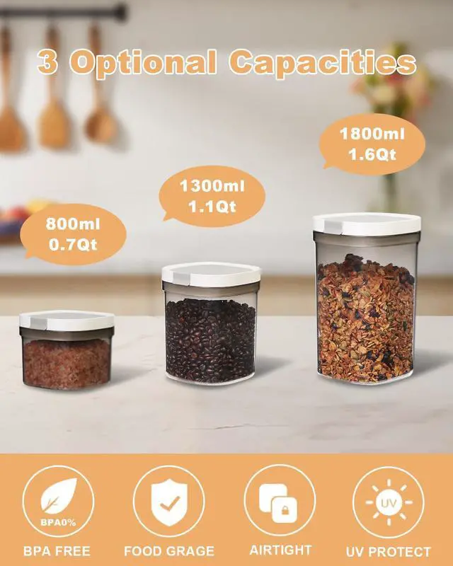 Alt view image 3 of 7 - Airtight Coffee Storage Container with Magnetic Scoop, 0.7 Qt Coffee Bean and Ground Coffee Canister, Durable, Keeps Coffee Fresh & Dry, Easy to Clean