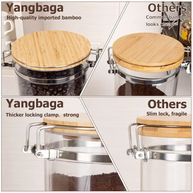 Alt view image 6 of 7 - Coffee Container for Ground Coffee,2×58OZ Storage Containers with Shelf & Scoop,Plastics Airtight Coffee Canisters for Ground Coffee Bean,Food Storage Jars for Kitchen,Nuts,Tea,Sugar