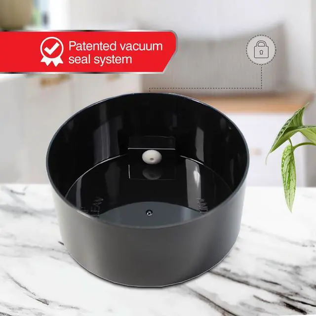 Alt view image 2 of 5 - 1 LB Airtight Coffee Bean Storage Container, Patented Vacuum Seal, Coffee Grounds Container, 1.85L, Smell Proof, Black Cap and Body