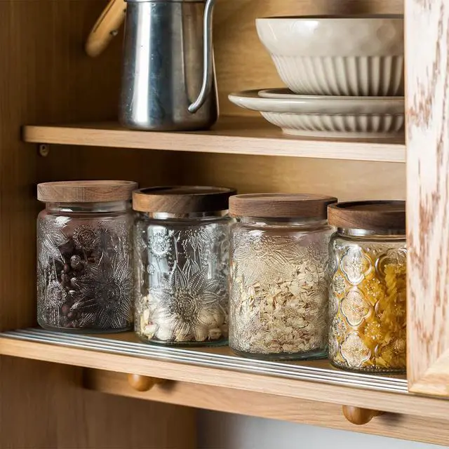 Alt view image 7 of 7 - Vintage Glass Jar with Lid, Airtight Candy Coffee Canister Food Storage