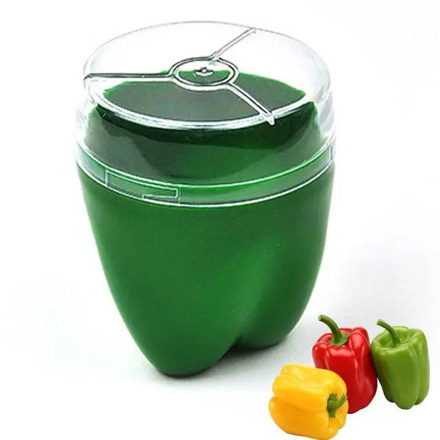Main image of Green Pepper Storage Containers, Reusable Green Pepper Keeper for Refrigerator, Individual Red Pepper Saver Holder Organizer for Fridge to Keep Green Pepper Fresh