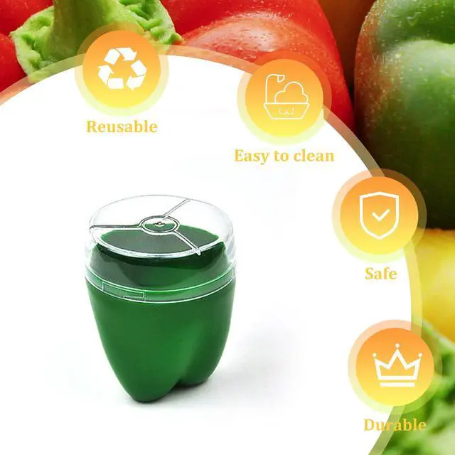 Alt view image 2 of 4 - Green Pepper Storage Containers, Reusable Green Pepper Keeper for Refrigerator, Individual Red Pepper Saver Holder Organizer for Fridge to Keep Green Pepper Fresh