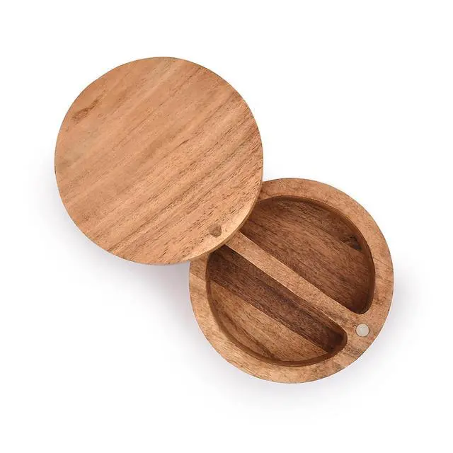 Alt view image 2 of 6 - Salt and Pepper - 2 Compartment Swivel Lid with Magnet to Keep Dry Kitchen Seasonings Storage Containers (4.75" x 4.75" x 2.5")