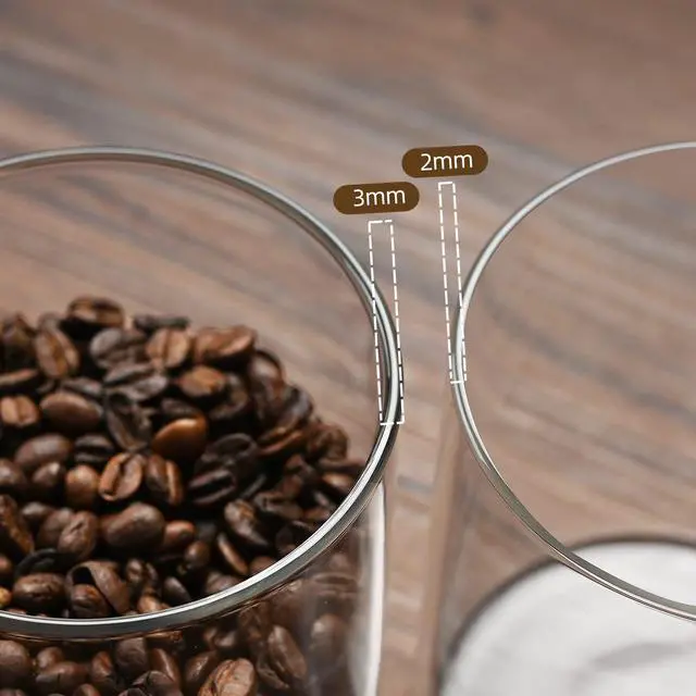 Alt view image 4 of 6 - Glass Food Storage Containers with Bamboo Lids Large Glass Food Storage Jars for Coffee Bar Tea Sugar (Clear Glass)