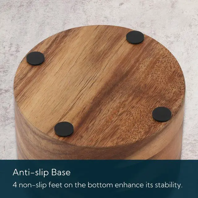 Alt view image 6 of 7 - Acacia Wood Salt Cellar Bowl Box with Built-in Spoon to avoid Dust, Elegant Kitchen Salt Container Holder with Swivel Magnetic Lid to Storage Pepper Spice Bath Salt Sea Salt, 6OZ