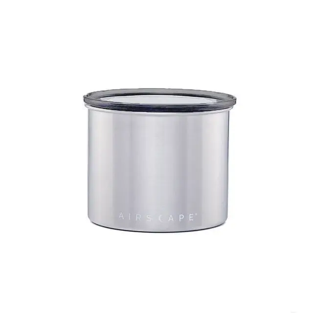 Alt view image 4 of 7 - Planetary Design Stainless Steel Coffee Canister | Food Storage Container | US Patented Airtight Lid | Push Out Excess Air Preserve Food Freshness (Small, Brushed Steel)