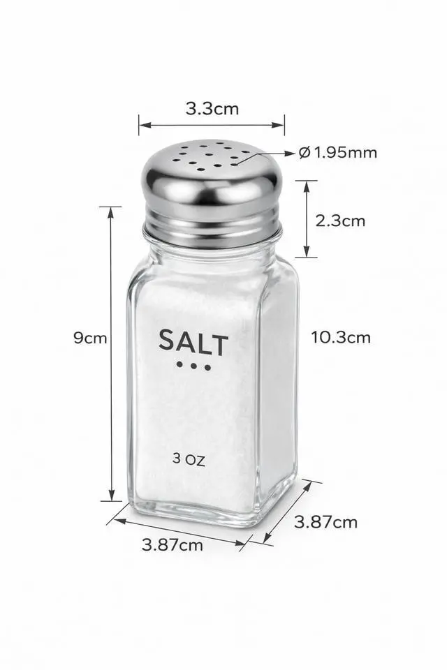 Alt view image 2 of 7 - Salt Shaker and Pepper Shaker Set of 2, Refillable Glass Spice Shakers with Holes and Lids, Stainless Steel Spice Dispenser, Modern Kitchen Decor Seasoning Containers for Dining Table (3oz)
