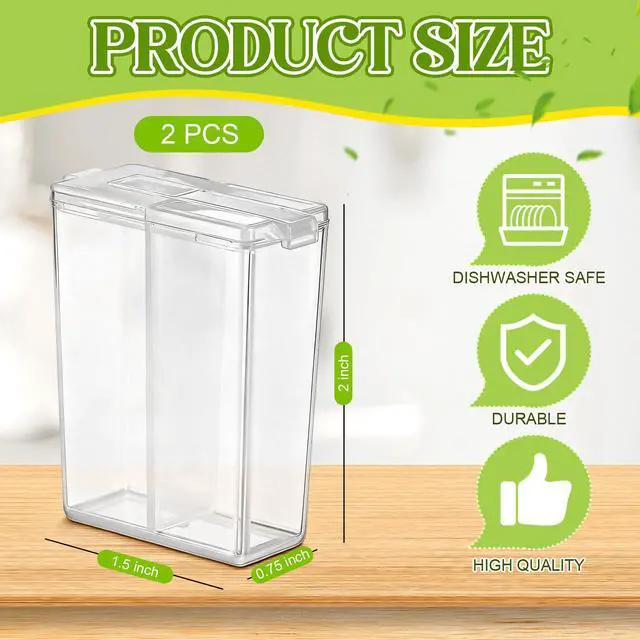 Alt view image 2 of 7 - 2 Pcs Mini Travel Salt and Pepper Shakers, Dishwasher Safe Portable and Refillable Spice Shaker with Lids for Outdoor Camping Cooking